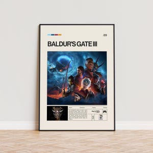 Baldur&#39;s Gate 3 Poster, Video Game Poster, Minimalist Game Print, Gaming Room Poster, Gamer Gift, Gaming Print Poster, Gaming Wall Art