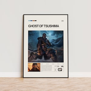 Ghost of Tsushima Poster, Video Game Poster, Minimalist Game Print, Gaming Room Poster, Gamer Gift, Gaming Print Poster, Gaming Wall Art