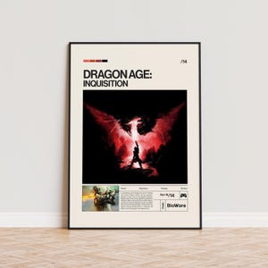 Dragon Age Inquisition Poster, Video Game Poster, Minimalist Game Print, Gaming Room Poster, Gamer Gift, Gaming Print Poster