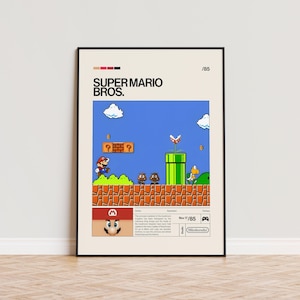 Super Mario Bros. Poster, Video Game Poster, Minimalist Game Print, Gaming Room Poster, Gamer Gift, Gaming Print Poster, Gaming Wall Art