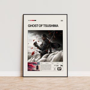 Ghost of Tsushima Poster, Video Game Poster, Minimalist Game Print, Gaming Room Poster, Gamer Gift, Gaming Print Poster, Gaming Wall Art