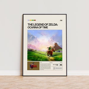 The Legend of Zelda - Ocarina of Time Poster, Video Game Poster, Minimalist Game Print, Gaming Room Poster, Gamer Gift, Gaming Print Poster