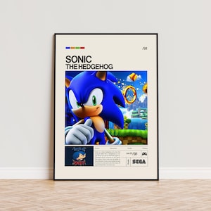Sonic The Hedgehog Team Poster, Video Game Poster, Minimalist Game Print, Gaming Room Poster, Gamer Gift, Gaming Print Poster