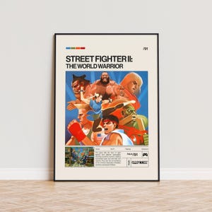 Street Fighter II - The World Warrior Poster, Video Game Poster, Minimalist Game Print, Gaming Room Poster, Gamer Gift, Gaming Print Poster