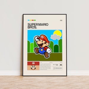 Super Mario Bros. Poster, Video Game Poster, Minimalist Game Print, Gaming Room Poster, Gamer Gift, Gaming Print Poster, Gaming Wall Art