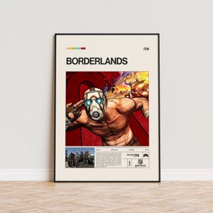 Borderlands Poster, Video Game Poster, Minimalist Game Print, Gaming Room Poster, Gamer Gift, Gaming Print Poster, Gaming Wall Art