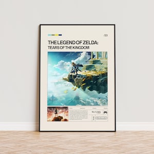 The Legend of Zelda - Tears of the Kingdom Poster, Video Game Poster, Minimalist Game Print, Gaming Room Poster, Gamer Gift