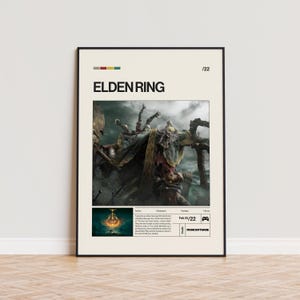Elden Ring Poster, Video Game Poster, Minimalist Game Print, Gaming Room Poster, Gamer Gift, Gaming Print Poster, Gaming Wall Art