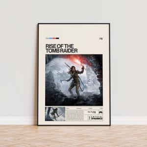 Rise of the Tomb Raider Poster, Video Game Poster, Minimalist Game Print, Gaming Room Poster, Gamer Gift, Gaming Print Poster