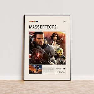 Mass Effect 2 Poster, Video Game Poster, Minimalist Game Print, Gaming Room Poster, Gamer Gift, Gaming Print Poster, Gaming Wall Art