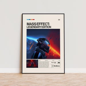 Mass Effect Legendary Edition Poster, Video Game Poster, Minimalist Game Print, Gaming Room Poster, Gamer Gift, Gaming Print Poster