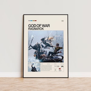 God of War Ragnarok Poster, Video Game Poster, Minimalist Game Print, Gaming Room Poster, Gamer Gift, Gaming Print Poster, Gaming Wall Art