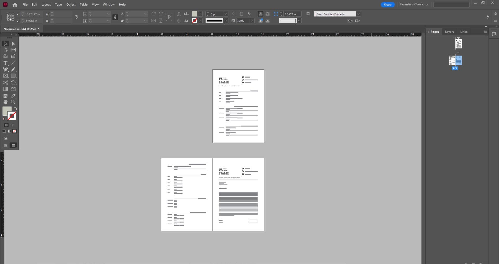 Resume Template: Editable CV and Letter of Intent for Indesign ...