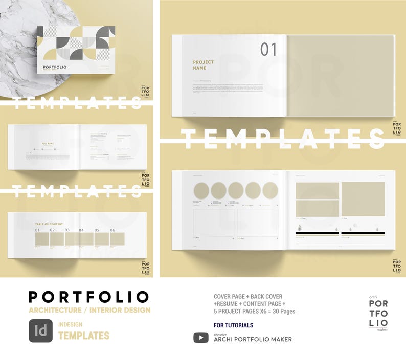 Architectural & Interior Design Portfolio Template 54 - Etsy