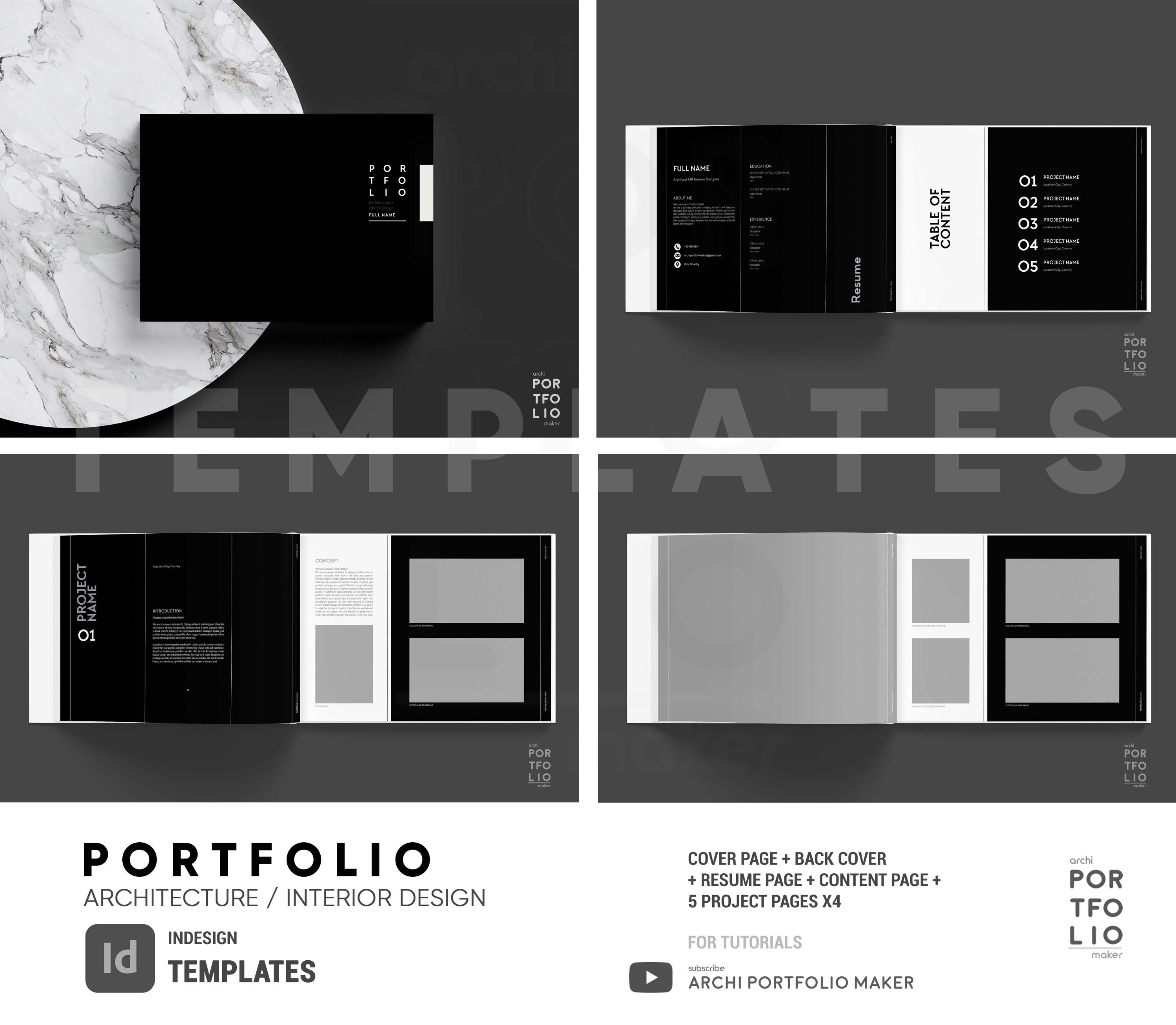 Architecture & Interior Design Portfolio Template 41 - Etsy