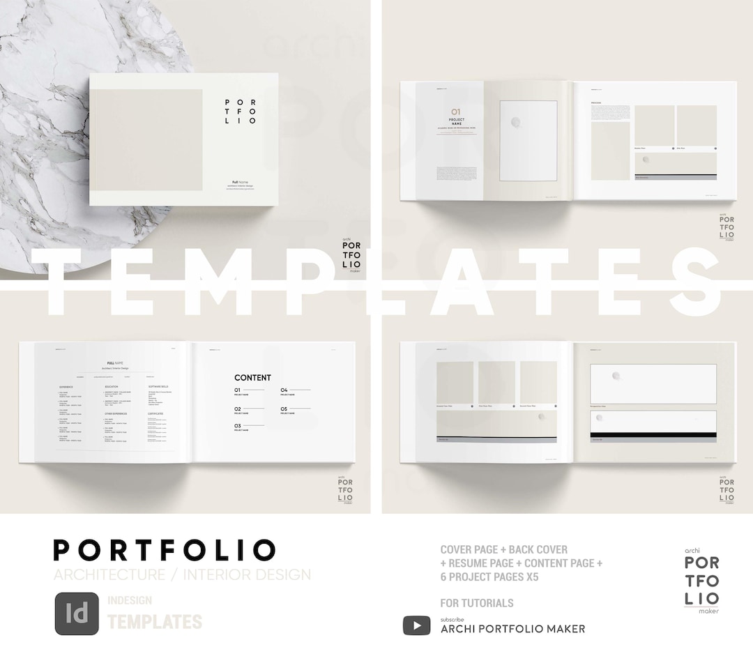 Architectural & Interior Design Portfolio Template 34 - Etsy