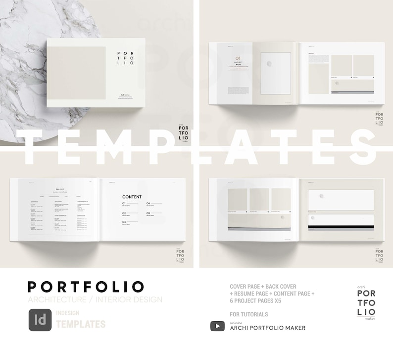 Architectural & Interior Design Portfolio Template 34 - Etsy