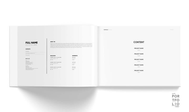Experience Section In Portfolio Architecture & Interior Design Portfolio Template 38 - Etsy