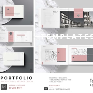 Peut inclure: Un modèle de portfolio pour architectes et designers d'intérieur. Le modèle comprend une page de couverture, une page de garde, une page de curriculum vitae, une page de contenu et quatre pages de projet. Le modèle est disponible en téléchargement dans InDesign et Photoshop.