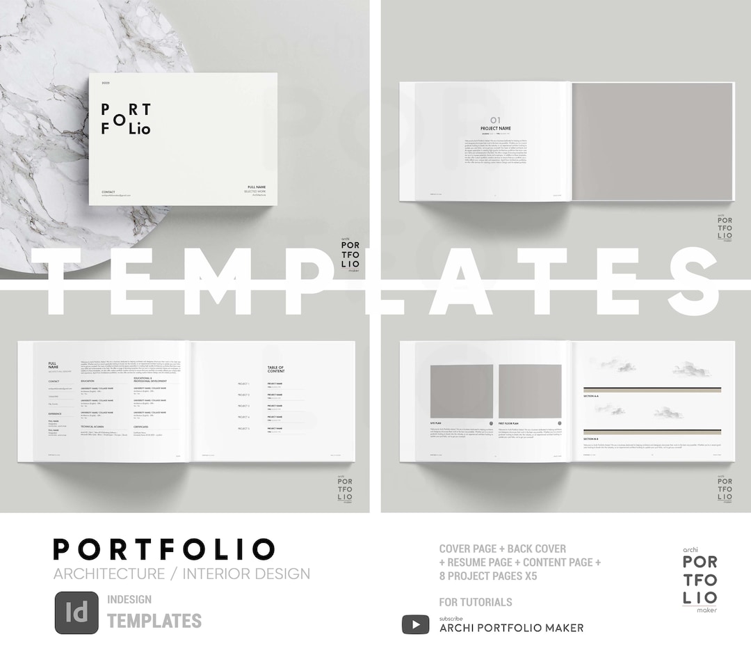 Architectural & Interior Design Portfolio Template 36 - Etsy