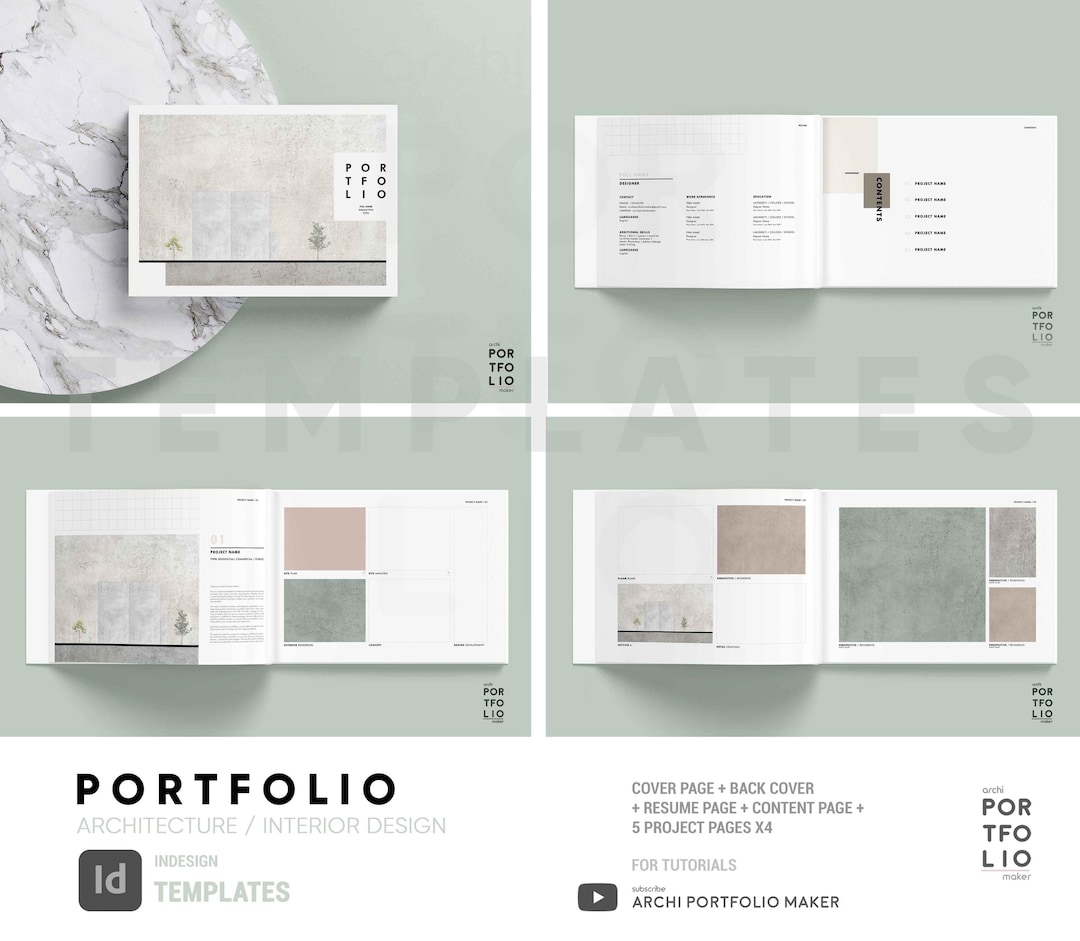 Architectural & Interior Design Portfolio Template 23 - Etsy