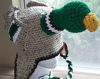 Crochet Mallard Duck Hat