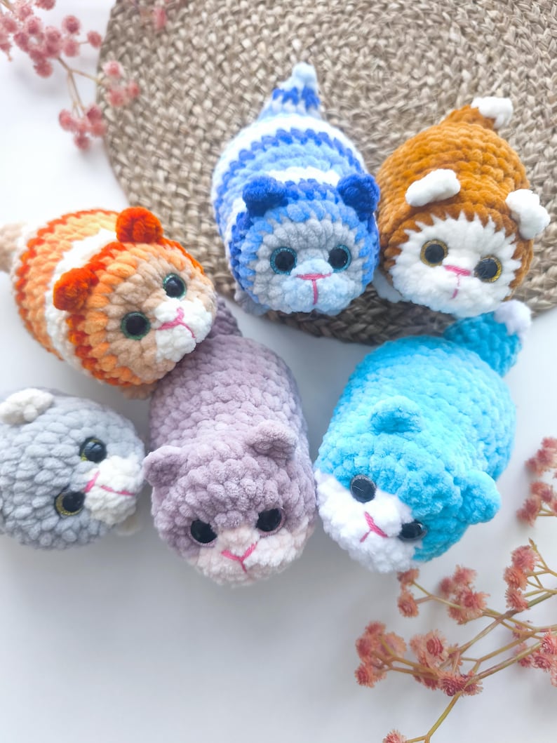Gehäkelte Katze – KnuddelMiez – kleine Anti-Stress Katze – Handgemachtes Kuscheltier – Amigurumi Cat Plush – Geschenk für Katzenliebhaber afbeelding 4