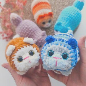 Gehäkelte Katze – KnuddelMiez – kleine Anti-Stress Katze – Handgemachtes Kuscheltier – Amigurumi Cat Plush – Geschenk für Katzenliebhaber afbeelding 2