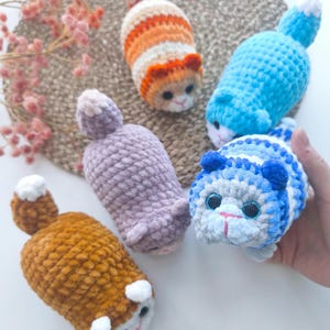 Gehäkelte Katze – KnuddelMiez – kleine Anti-Stress Katze – Handgemachtes Kuscheltier – Amigurumi Cat Plush – Geschenk für Katzenliebhaber afbeelding 1