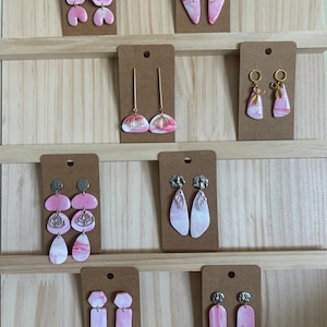 pink fimo earrings
