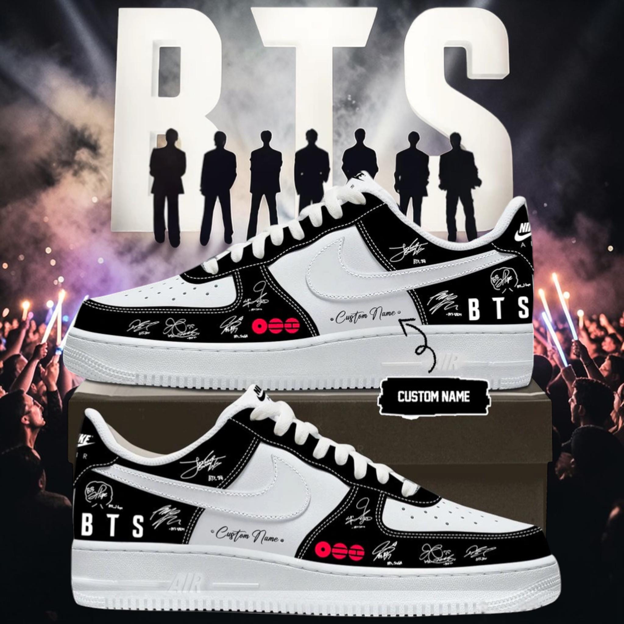 BTS 新品 スニーカー Bts nike air force - Etsy 日本