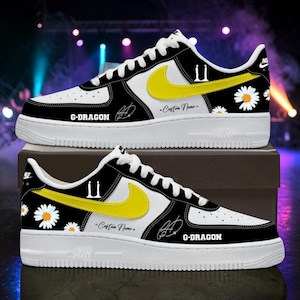 Tênis G-Dragon Good Day 2025 Personalizado Preto e Branco Air F1 – Tênis Kpop Streetwear, Presente VIP para Fãs, Estiloso e Unissex