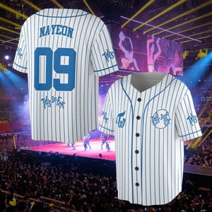 Twice This Is For Line Jersey Baseball Jersey, 2026 World Tour Mixed Mesh Jersey, Twice Merch Shirt For Kpop Fan, World Tour 2026