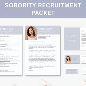 Sorority Recruitment Packet, Sorority resume template, Rush resume template, rush resume, sorority merch, Sorority Rush Packet
