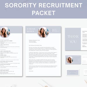 Sorority Recruitment Packet, Sorority resume template, Rush resume template, rush resume, sorority merch, Sorority Rush Packet