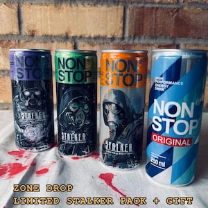S.T.A.L.K.E.R. Collector’s Energy Pack – 4 Limited Edition Dosen + GRATIS Geschenk – Zone Crate mit Aufklebern & Schlüsselanhänger