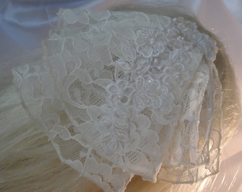 Mini Veil Chapel Veil Religious Headcovering,Ivory Women and Girls Vintage Lace,