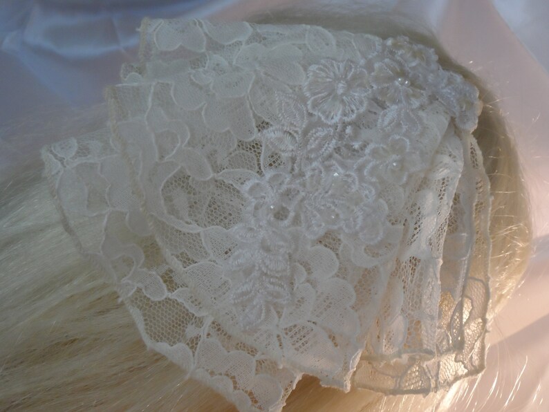 Mini Veil Chapel Veil Religious Headcovering,Ivory Women and Girls Vintage Lace,