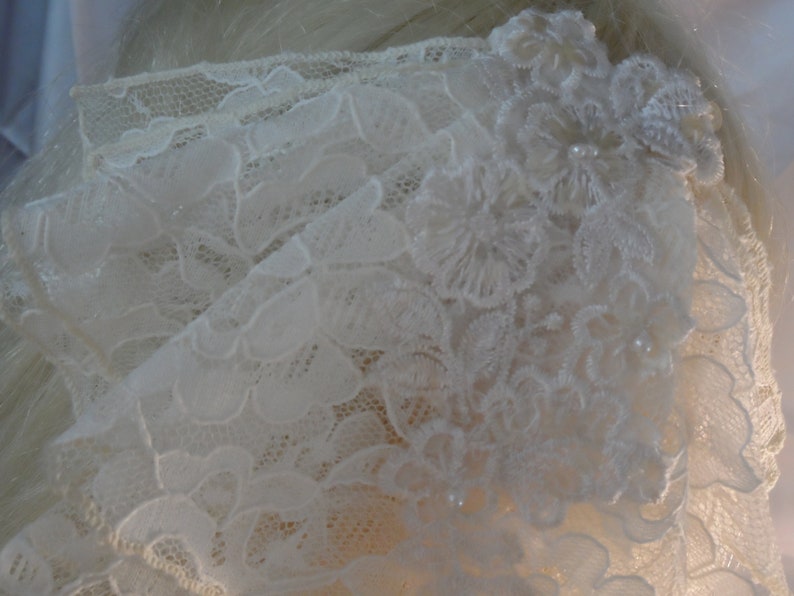 Mini Veil Chapel Veil Religious Headcovering,Ivory Women and Girls Vintage Lace,