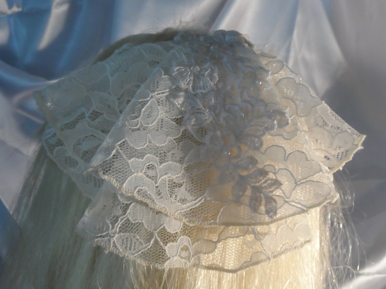 Mini Veil Chapel Veil Religious Headcovering,Ivory Women and Girls Vintage Lace,