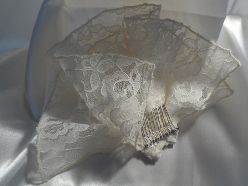 Mini Veil Chapel Veil Religious Headcovering,Ivory Women and Girls Vintage Lace,