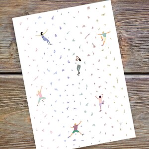 Grußkarte | Minimalistische Kletterer | Indoor Bouldern| Pastelltöne | Porträt | Hochwertige Mohawk 324gsm Karte | 7x5" | 6x4" |