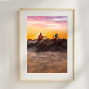 Art Print | Wild Women Wild Swimming Illustration | Outdoor Sea Swim Print | Museum Quality Matte Art Paper | Giclee Inks |