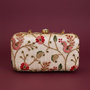 Bolso de mano bordado / Bolso de noche indio hecho a mano para bodas
