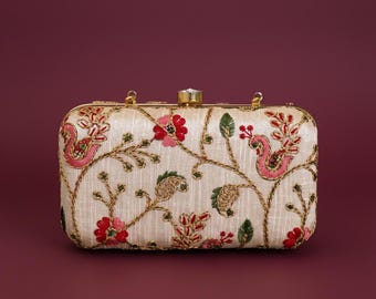 Embroidered Clutch Purse | Handmade Indian Wedding Evening Bag