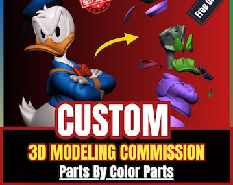 Custom 3D Modeling Commission for 3D Printing | Parts By Color | STL File Design & 3D Sculpting Service