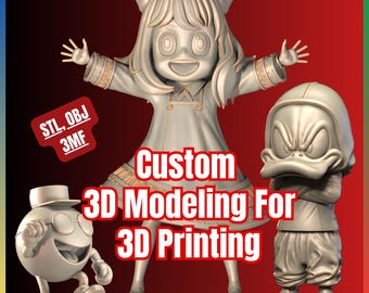 Custom 3D Modeling Service | Figurines, Prototypes, Mechanical Parts | stl, obj, 3mf, step Files | 3D Printing & CAD Modeling