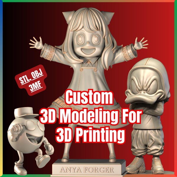 Custom 3D Modeling Service | Figurines, Prototypes, Mechanical Parts | stl, obj, 3mf, step Files | 3D Printing & CAD Modeling