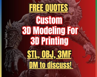 Custom 3D Model STL File | Figurines, Figures & Miniatures Characters | 3D Printing Ready OBJ / 3MF files Design Service