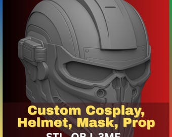 Custom Cosplay Props - 3D Models | Helmets, Masks & Armor for Comic Con, Anime, LARP | OBJ, 3MF, STL Files for 3D Printing